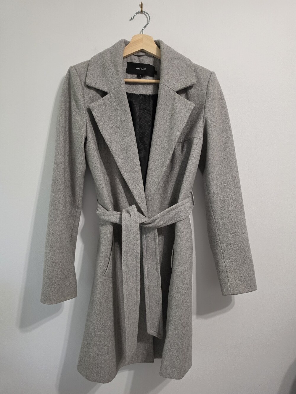 130. Vera Moda Structured Wool Blend Belted Coat